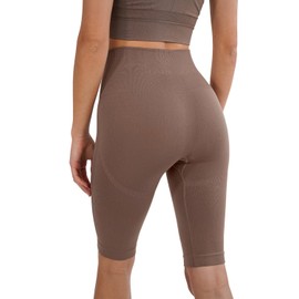 STARK SOUL Short Leggings Racer Cycling Shorts Seamless High Waist Various Colours Sizes S, M, L and XL, Deep taupe