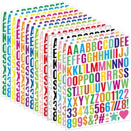 1470Pcs Letter Stickers Alphabet Stickers Vinyl Self Adhesive Mailbox Numbers,15 Sheets Small 1 Inch Letter Stickers for Water Bottles Scrapbooking Cups DIY Craft Notebook(15 Multicolour,1Inch)