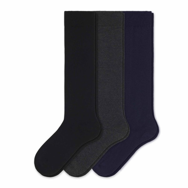 Sugar Free Sox Health & Comfort Womens Knee High Non-Binding Comfort Socks | Diabetic Socks 3 PK (9-11, Black/Ch Grey/Navy)