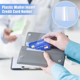2 Pcs Transparent Credit Card Sleeves Plastic Wallet Insert Card Holder Protector Sleeves Credit Card Holder Insert for Wallet Insurance Card Debit Card Driver's License（10 Page 10 Slots and 20 Slots)