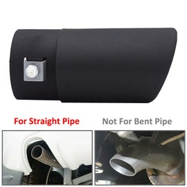 ETOPARS 63 mm Exhaust Trim Car Universal Exhaust Muffler Tailpipe Stainless Steel Exhaust Pipe Rear Silencer Exhaust Tail Pipe Single Outlet Straight, Black