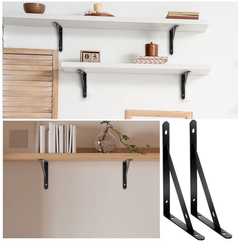 Nuogo 20 Pack Heavy Duty Shelf Brackets Bulk Metal Floating