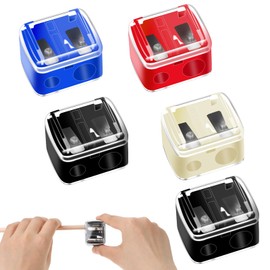 5 Pack Make Up Pencil Sharpener, Lip Liner Pencil Sharpener, Cosmetic Pencil Sharpener, Colored Cosmetic Lip Pencil Sharpener Hand Pencil Sharpener for Eyeliner Lip Liner Pencils, Multi Colors