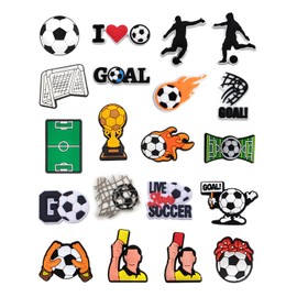 Sports Collection Shoe Charms,Baseball Volleyball Softball Soccer Football Basketball Hockey Shoe Charms Accessories Pack for Boy Girl Women Men (Soccer)