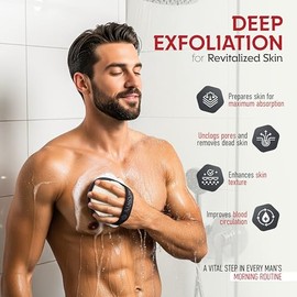 Almooni Esponja Vegetal Natural Resistente Hombre Exfoliante Corporal Hecha Lufa Egipcia Ducha Esponjas Baño Unidades Paquete Negra