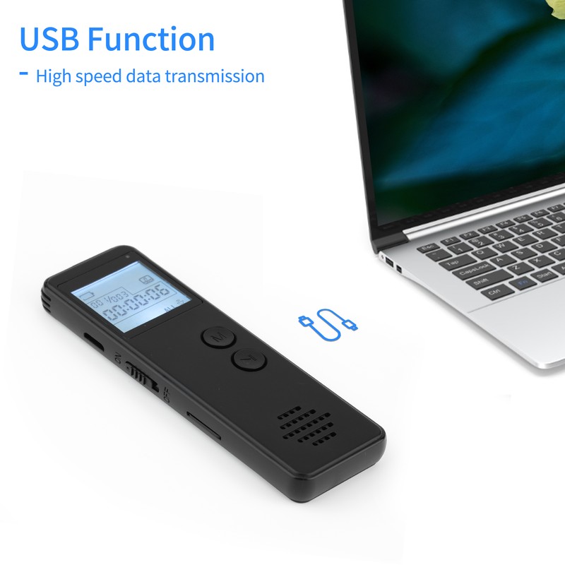 16GB Digital Voice Recorder Voice Activated Recorder Noise Reduction MP3