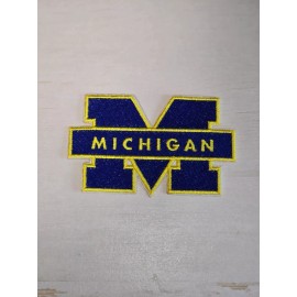 Handmade Michigan Wolverines 4 inch Iron on Embroidered Applique Patch