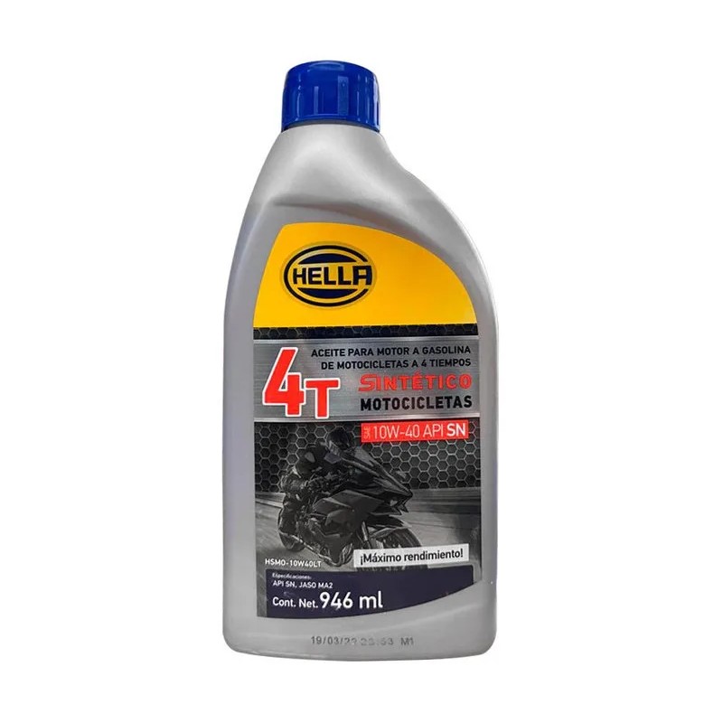 Aceite Moto 10w40 4t Sintetico Hella 1 Lt