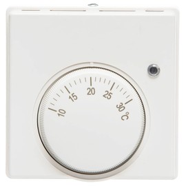 SPARES2GO Mains Room Thermostat for Combi Boilers Temperature Switch Dial 10°C - 30°C with Neon Indicator