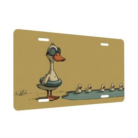 License Plate, Funny Duck Animals Front License Plate Aluminum Metal Car Plates Decorative Vanity Tag Decor Novelty Car Tag for Truck SUV Rv Cars Auto Accessory for Women Men 6 X 12 Inch