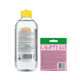 2 pack Garnier Skin Active Micelar Express Aclara 400ml + Ecopads