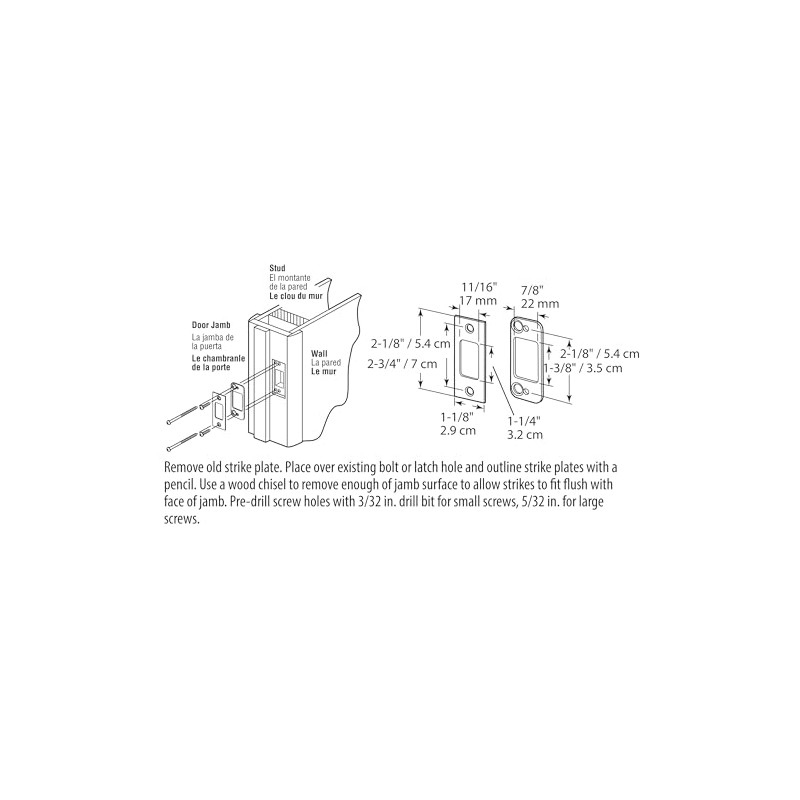 Prime-Line E 2479 Deadbolt Strike, 2 Piece, High Security, 1/8