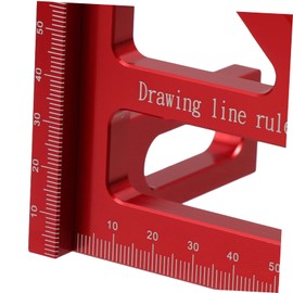 Operitacx 45 90 Carpentry Ruler Angle Combination Square Straight Bevel Gauge Carpenter Woodworking Triangular Rulers for Woodworkers Measuring Centimeters Metal Square Red Aluminum Alloy