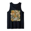 Vintage Tiger Face Leopard Print Roses Camouflage Wild Cat Tank