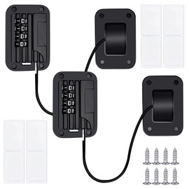 Fridge Lock with Code No Drilling, 2 Pieces High Security Fridge Lock, Child Lock with Code for Fridges, Washing Machines, Cupboards, Wardrobes, Wine Coolers, Windows