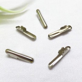 GSHLLO 100 PCS Metal Barbs Elastic Barbed Cord Fastener Cord Locks Ends Crimp for Masks Binding Hanging