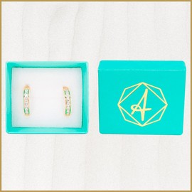 Aretes | Aretes Arracadas con Zirconias color blanco en Chapa de Oro | Joyeria para mujer | Regalos para mujer | Aretes Mujer | Aretes de oro (Chapa de oro de 18k) | Aleah Jewelry