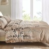 Double Duvet Set Botanical Brown Bedding Set Polyester Breathable Stylish