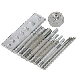 Kit de sujetadores a presión con mango de metal de 11 piezas, herramienta de artesanía, broche para perforar, instalar herramienta de botón de remache