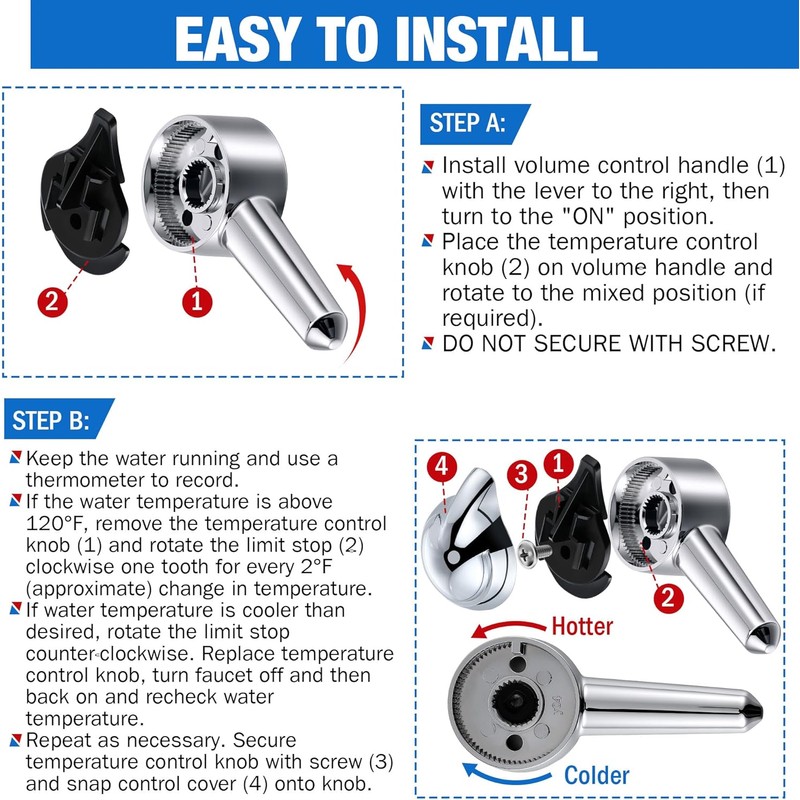 Enhon Lever Handle Replacement for 10424, Single Lever Handles Kit