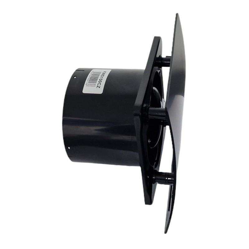 Modern Black Bathroom Extractor Fan, 100mm, 75m³/h Flow Rate, 26dB,
