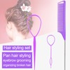 Topsy Tail Hair Tool, 3Pcs Purple Hair Looping Tool with