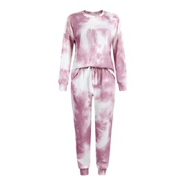 MYGBCPJS Mommy and Me Tie Dye Sweatsuit Women 2Pcs Outfits Set Long Sleeve Pullover + Pants Matching Family Loungewear