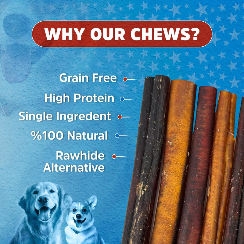 Stark Sticks 6'' Natural Bully Sticks for Small, Medium, Large