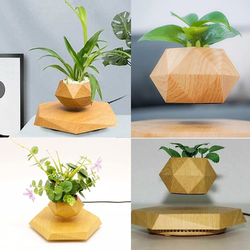 KIYOMING Levitating Plant Pot Hexagon Floating Air Bonsai Pot Suspension