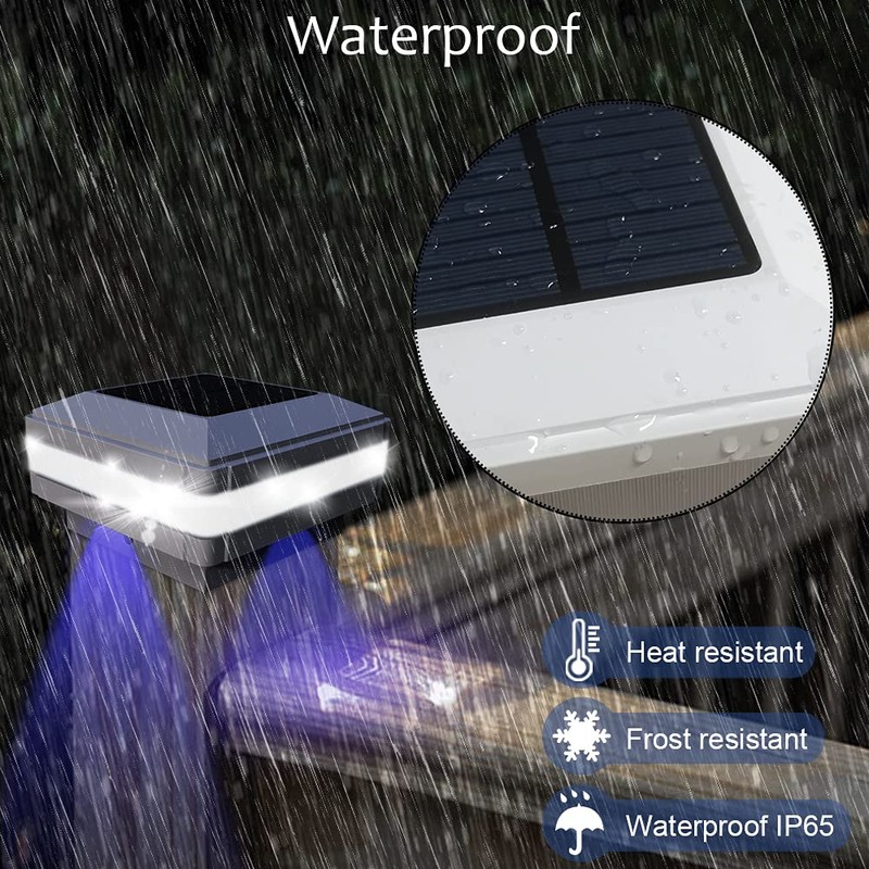 FVTLED Solar Outdoor Post Cap Lights, Solar Post Light Fits