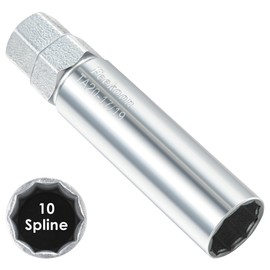 Feekoon 10 Spline Lug Nut Key Replacement for TA20-17/19, Compatible with Bimecc 10-Spline Lug Nut and Lug Bolts, Passenger w/ 17MM and 19MM Hex Drive, Steel(Silver,1 Pack)