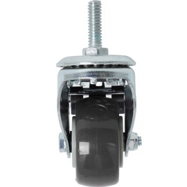 Finnhomy Stem Caster Wheels 2 Inch Heavy Duty Threaded Swivel Casters 1/4" - 20 x 1 with Brake Set of 4 for Wire Shelve Wheel Anti-wear Smooth Casters, Black