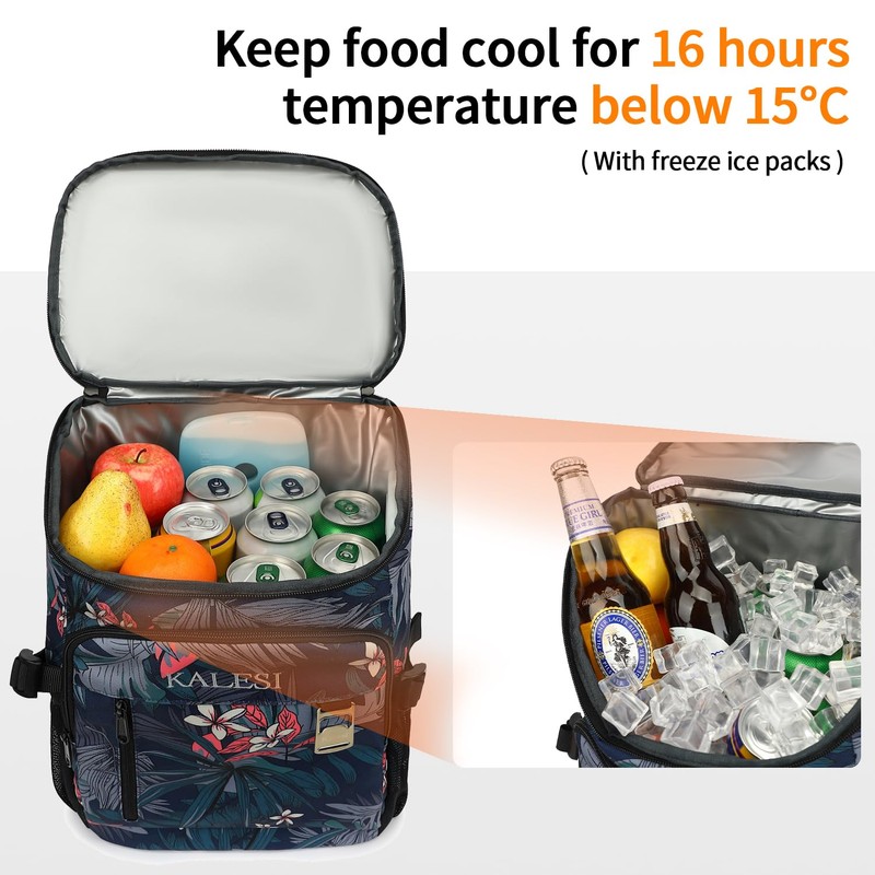 Kalesi Cooler Backpack 36 Cans Lightweight Insulated Leak-Proof Travel Camping