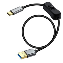 YINGAYOU 10Gbps USB to Type C Cable with Switch USB 3.0 High Speed Data Transfer Cable with Gold Plated Plug 60W 3A, for Laptops, PC, Phone, Car (Black, 3.2FT / 1 m)