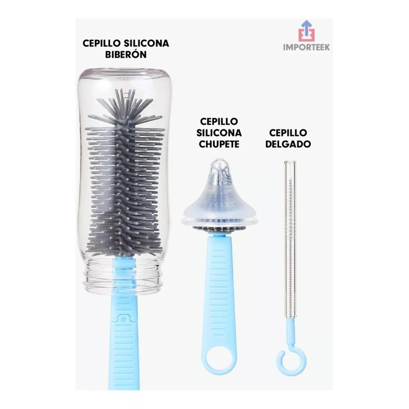 Importeek Cepillos Limpieza Lava Botellas Termos Biberones Cilindros