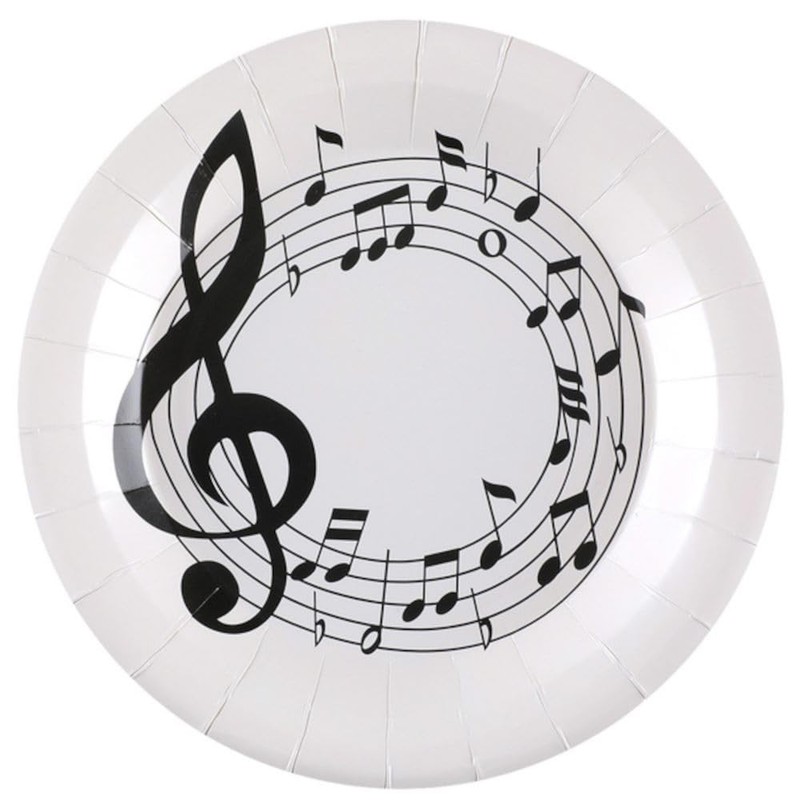 Santex 10 Music Note Paper Plates, Musical Note Party Tableware,