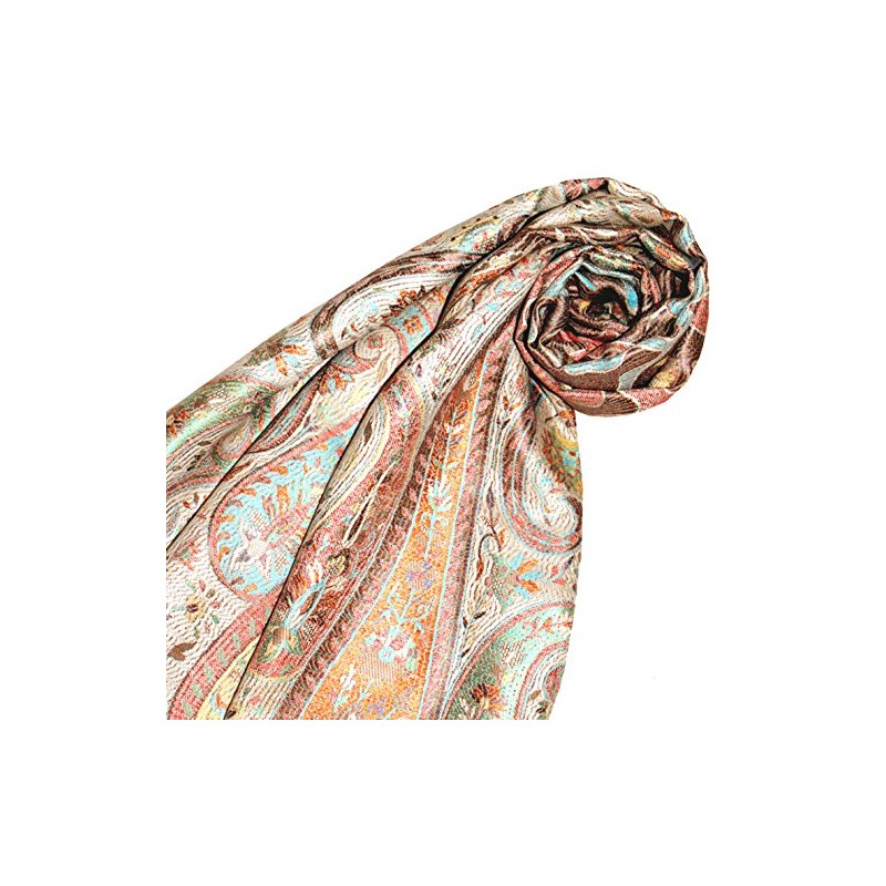 Lorenzo Cana Luxury Pashmina Scarf Jacquard Woven 100% Silk Paisley