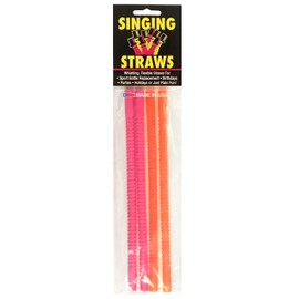 Smartwares 9 inch Whistling Singing Straws 4 pack, Reusable, Safe Plastic, BPA Free, Made in the USA