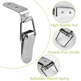 4 Pack 90 Degree Hook Lock Bolt 304 Stainless Steel Safety Angle Locking Latch with Screws Right Angle Toggle Latch Angle Toolbox Lock for Door Window Drawer Toolbox