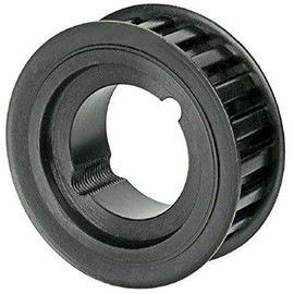 25H100TL.1610 Ametric® Inch Steel ANSI Timing Pulley with Flange, 1/2" Pitch for a H100 Synchronous Belt, 25 Teeth, for 1610 Taper Lock Bushing, 3.98 Inch Pitch Diameter, Without Hub, 1-1/4" Approximate Face Width, 1" Approximate Width Through Bore (Mfg 