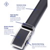 GALLERY SEVEN Mens Leather Ratchet Belt - Beveled Motif -