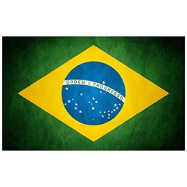 Brazilian Flag Sticker Grunge 5x3 Inch Brazil Bumper Laptop Decal