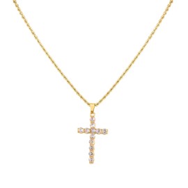 Clepsidra® Cadena para mujer con cruz de acero inoxidable. Accesorios para mujer resistentes y duraderos. Joyeria y obsequios para mujer de uso diario. Collar con diseño elegante. Necklace Jewerly Gift