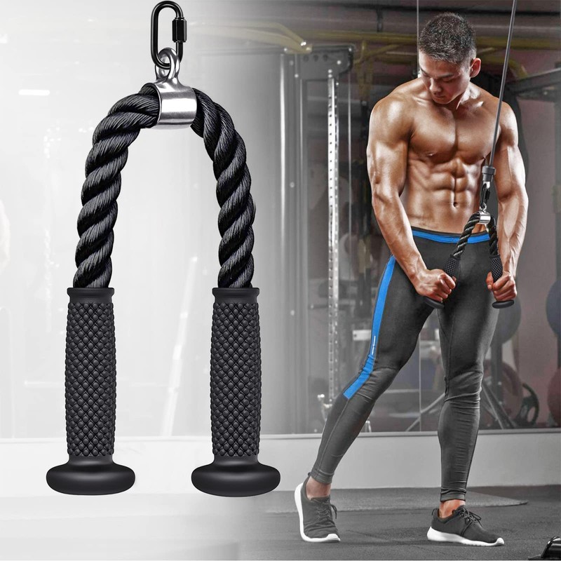 Kipika Tricep Rope 71cm, Rope Pull Down Attachment for Cable