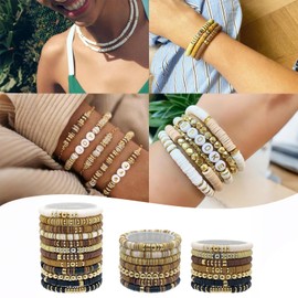 Yixhua Clay Beads Bracelet Making Kit with 2414 Beads,Premium Friendship Bracelet Kit for Jewelry,Includes Letter & Gold Bead,Perfect DIY Beading Kit for Adults & Teens（Brown）