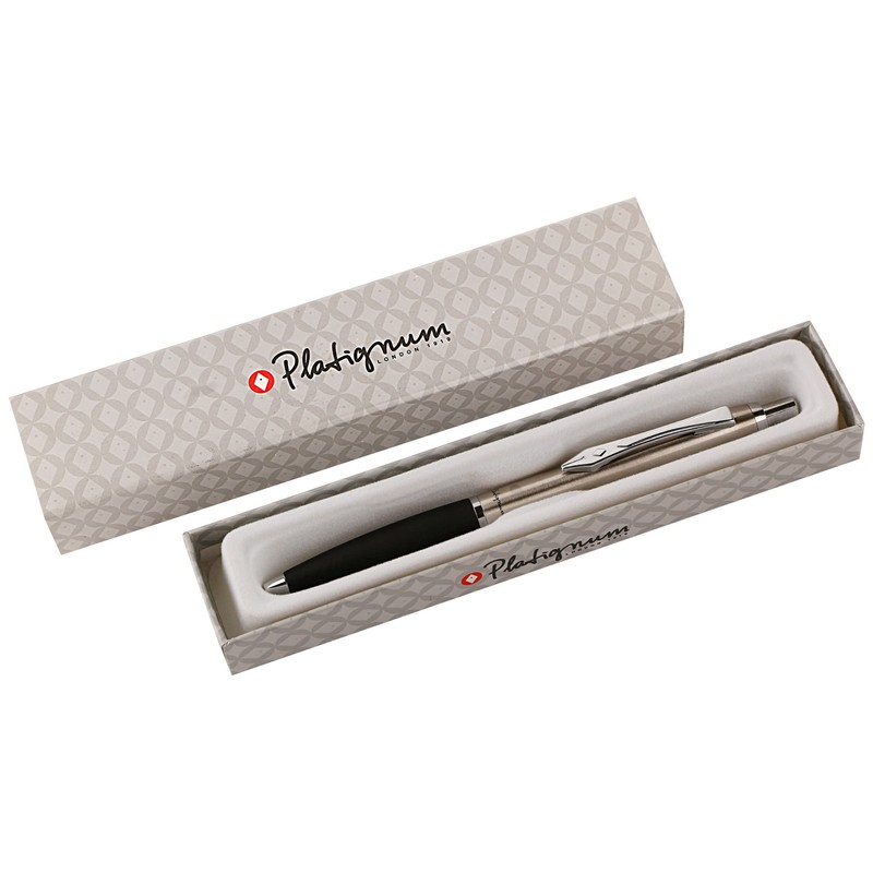 Platignum No. 9 Stainless Steel Ball Point Pen with Blue
