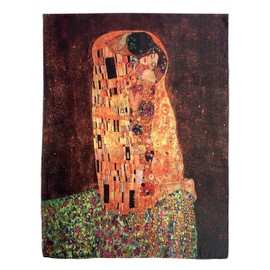 GFM® Silk Blend Painting Based Summer Scarf - Klimnt The Kiss Brown - (FS-VSLK-SC-5025-A)