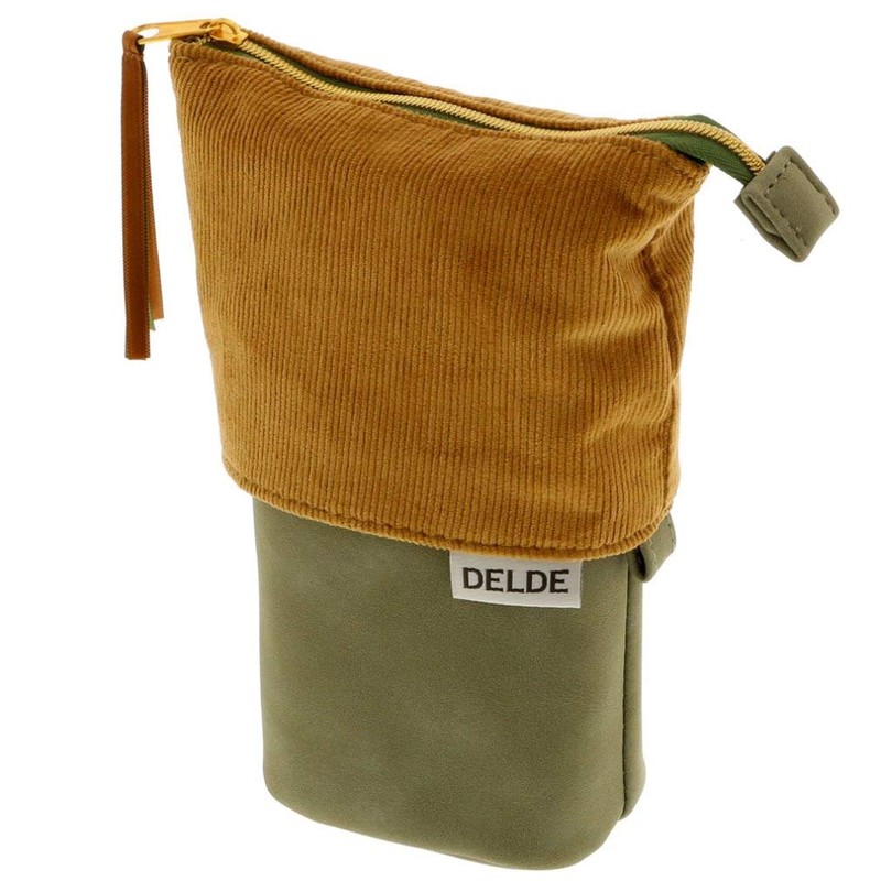 サンスター文具 ペンポーチ デルデ コーデュロイ キャメル×カーキ S1416782