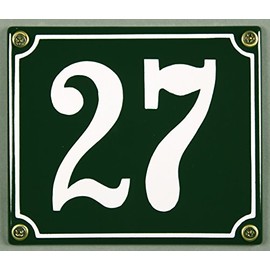 Buddel Bini Wetterfestes Emaille Hausnummernschild 27 12 x 14 cm, sofort lieferbar, grün