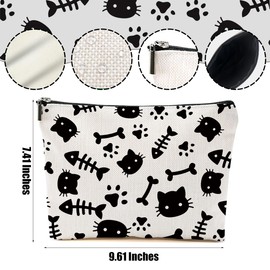 DHKG Cute Cat Makeup Bag Cat Gifts Cosmetic Bag Cat Lover Gifts for Women Girls Friends Colleague Cat Themed Gifts Cat Stuff Travel Organizer Zipper Pouch Graduation Birthday Friendship Gifts
